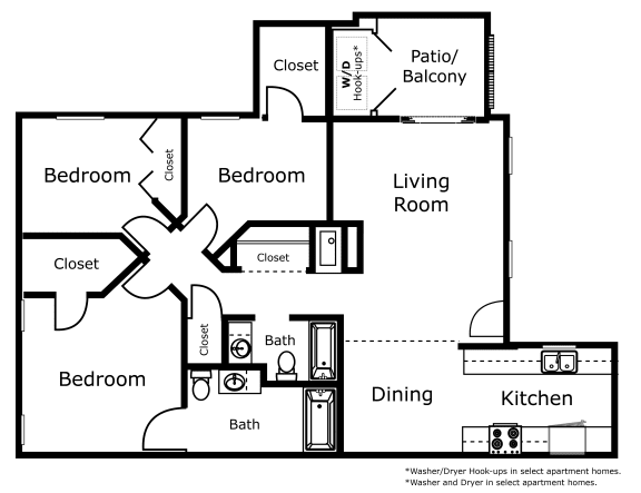 3 Bed 2 Bath 3 Bed 2 Bath Apartment in Bakersfield, CA.